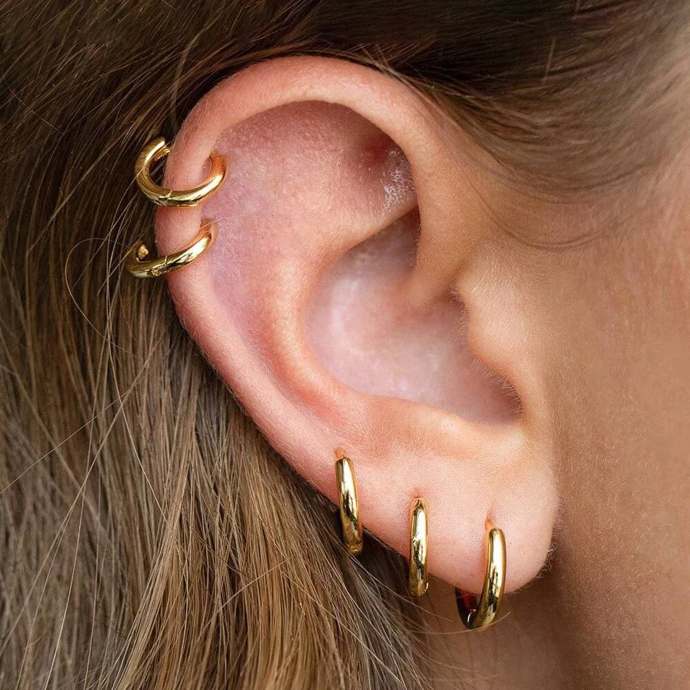 Stainless Steel Brief Circle Hoop Earrings A Set Square And Round Face circle Men And Women No Fade Allergy