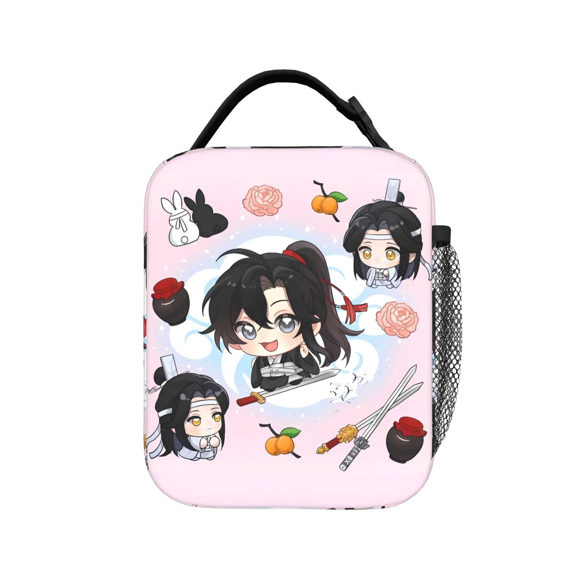 

The Untamed WangXian Bunny Mo Dao Zu Shi Lunch Bag For Child Office Portable Zipper Cooler Bag Oxford Thermal Tote Handbags