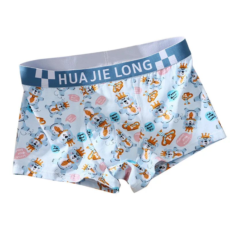 

Men Trunks Cute Cartoon Printed Underwear Thin Breathable Boxers U Convex Pouch Panties High Elastic Knickers Homme Slip
