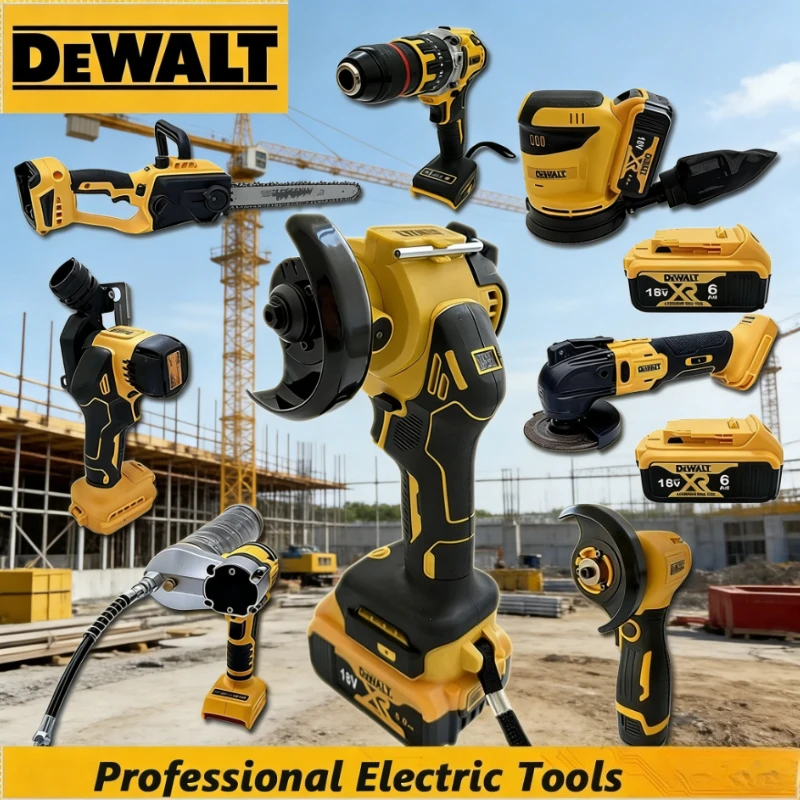 

DeWalt Cordless Angle Grinder, Cutter, Glass Silicone Gun, Inflator, Impact Hammer Grease Gun Power Tool Set For DeWalt Battery