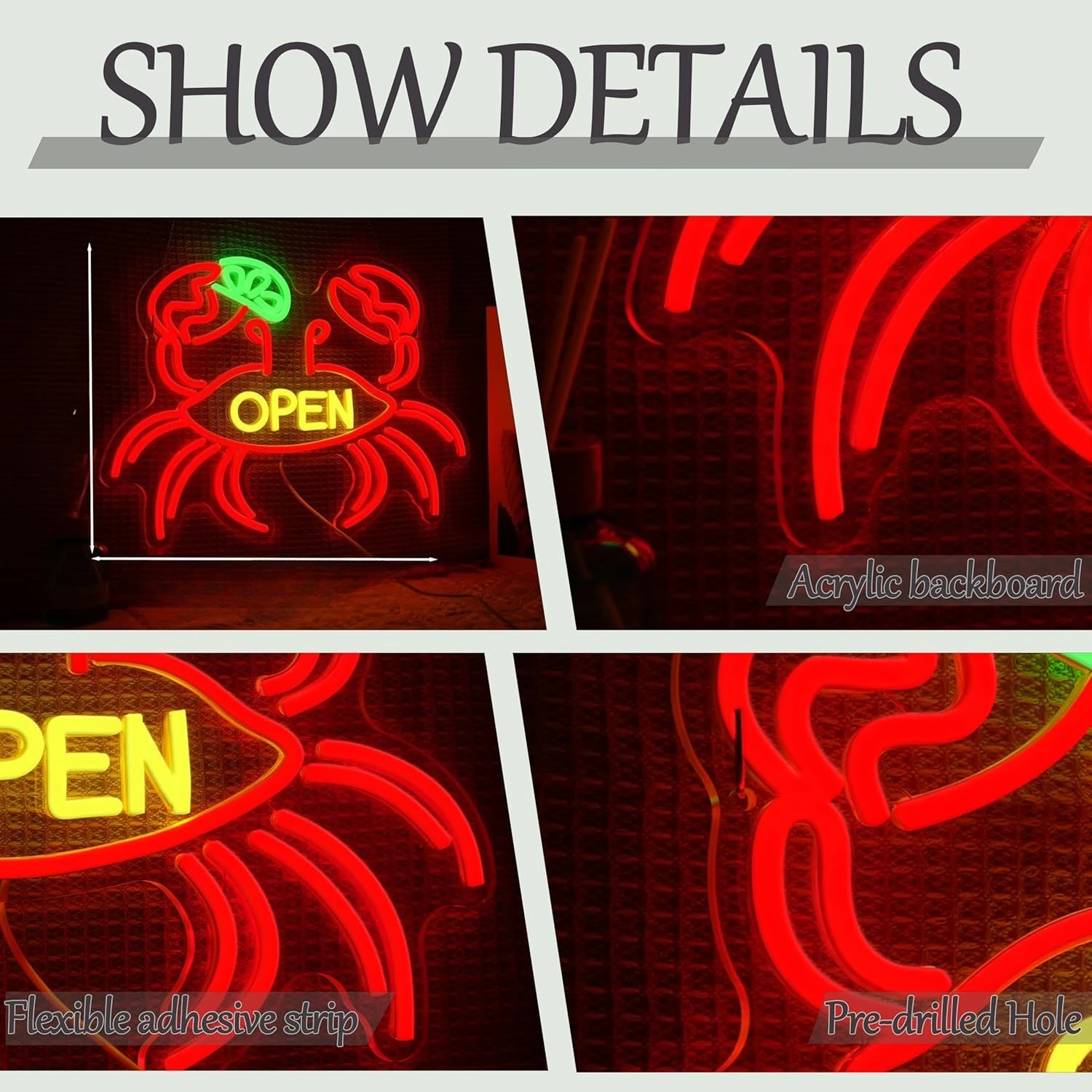 Crab Open Neon Sign USB-aanged - Aquarium Fish Market recensie en prijs