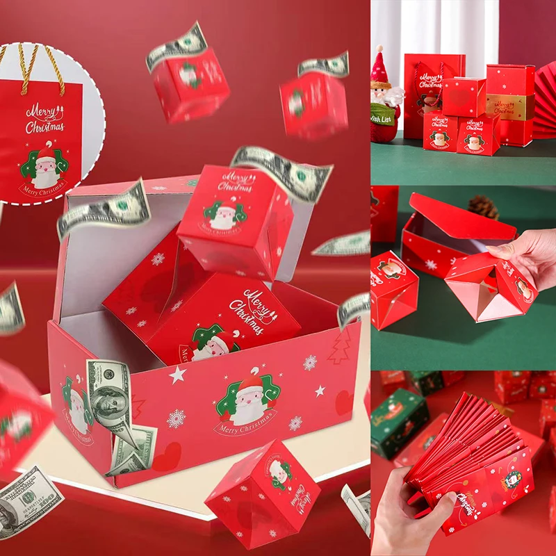 Creative Christmas Gift Box DIY Folding Paper Box Money Birthday Surprise Bounce Box Explosions Red Envelope Surpris Gift Boxes