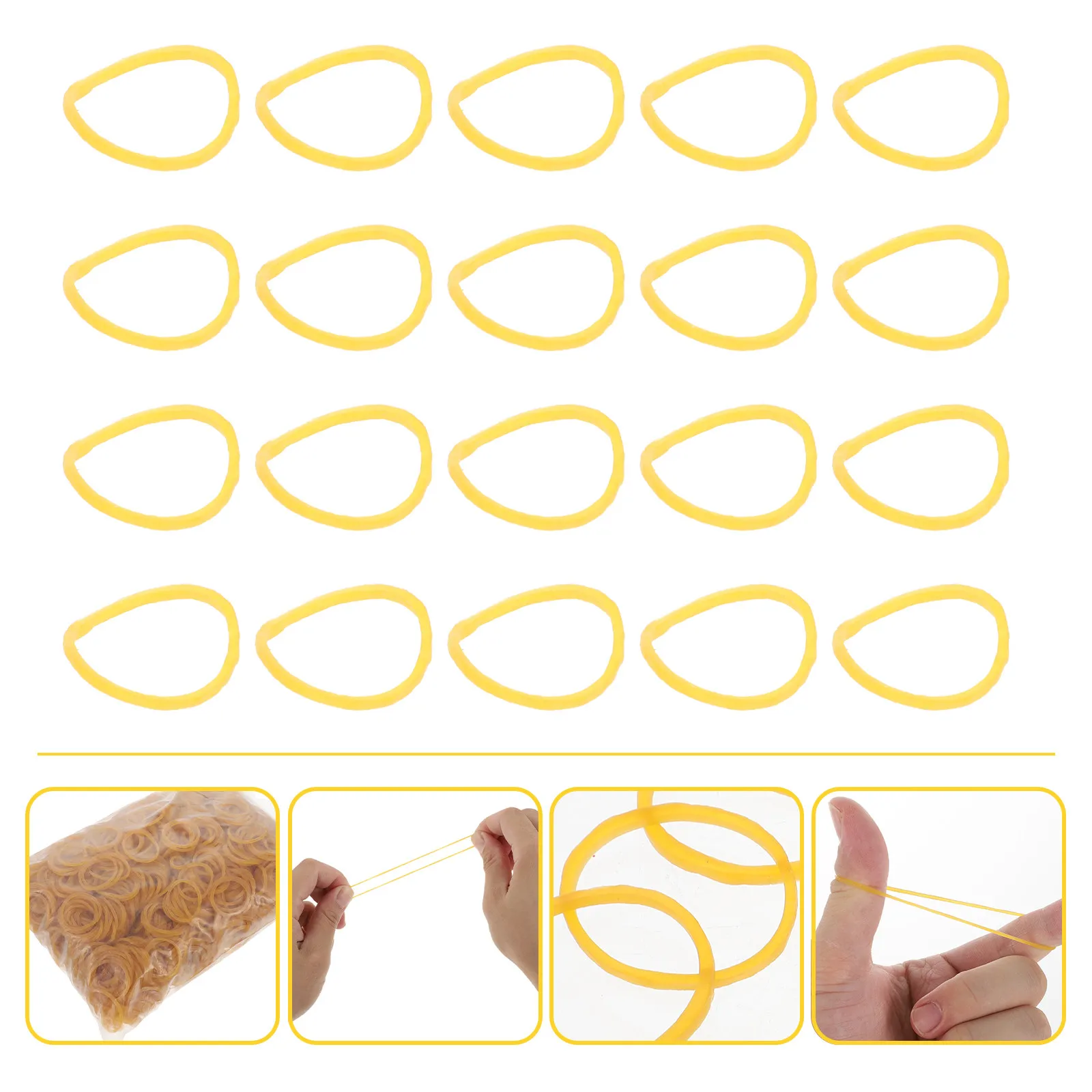1 Bag High Temperature Resistant Rubber Bands Yellow Strong Elastic Rubber Rings Hair Salon Styling Tools Hairdressing Supplies
