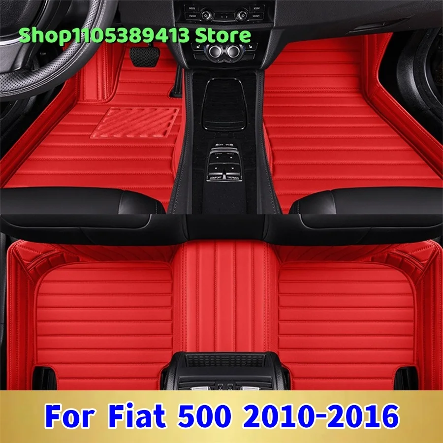 

Коврики для автомобиля из кожи на заказ для Fiat 500 2010-2016 годов, аксессуары для автоковриков