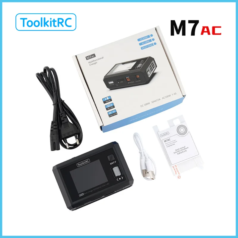 

ToolkitRC M7AC 2S 3S Lipo battery charger AC100W/DC300W XT60 XT30 Intelligence Charger for LiHV Lipo NiMh Battery