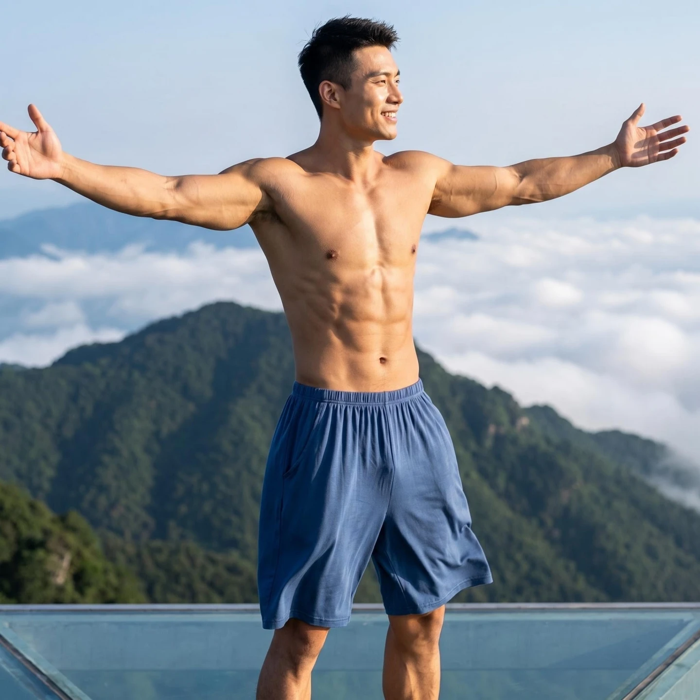 High Waist Modal Men's Shorts Summer Loose Thin Five-Quarter Pants Sleepwear Outdoor Wear Sporty Casual Trousers