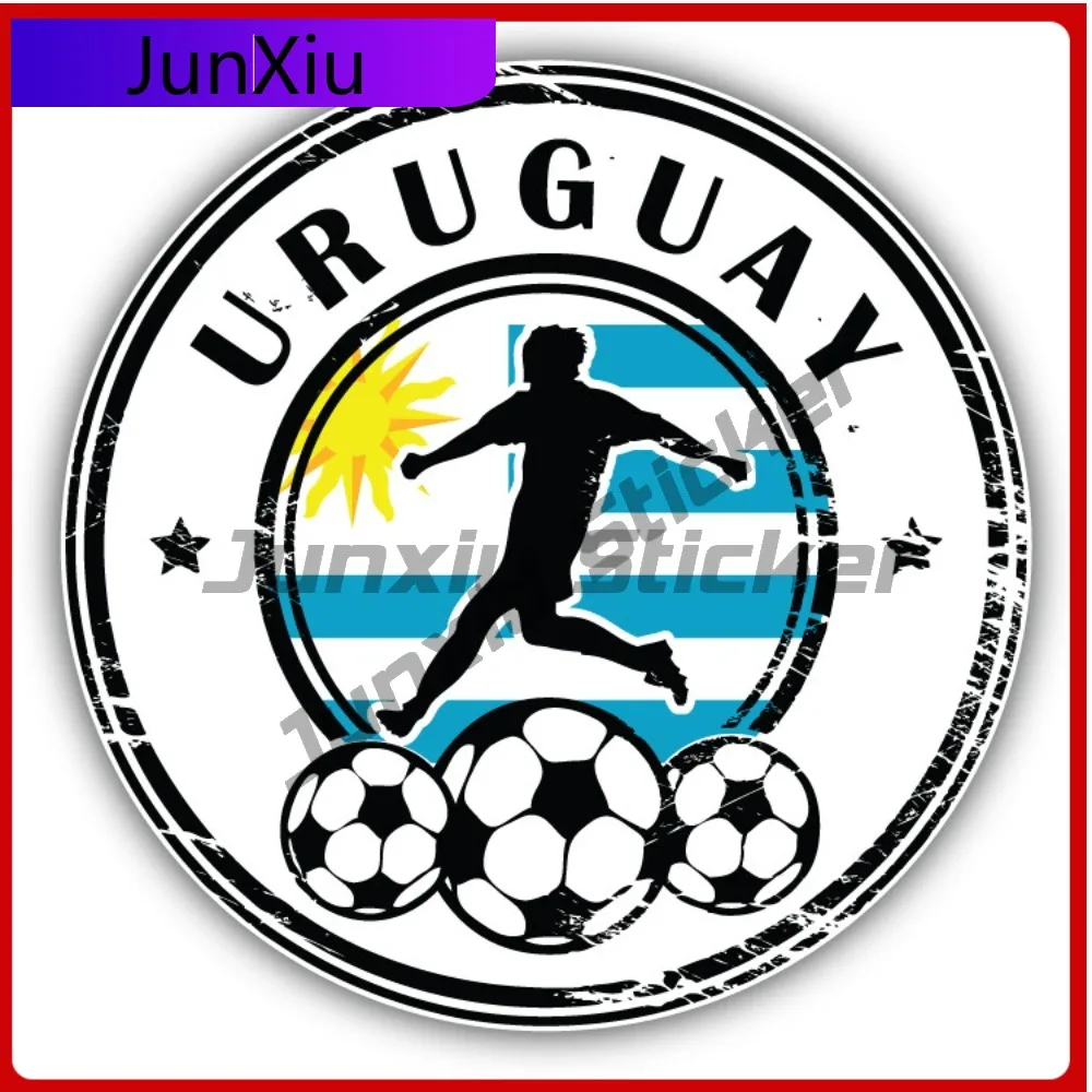 

Uruguay Flag Soccer Grunge Stamp Car Decal Bumper Stickers Anime Style Laptop Use For Rear Window Car Accessories Anti Scratc