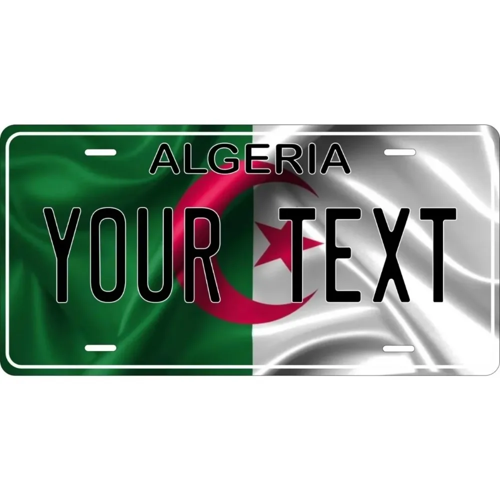 CIFbuy 1PC Personalized Custom Algeria Waving Flag Decor Tag, 2D Flat Dustproof Waterproof Home Wall Hanging Ornament