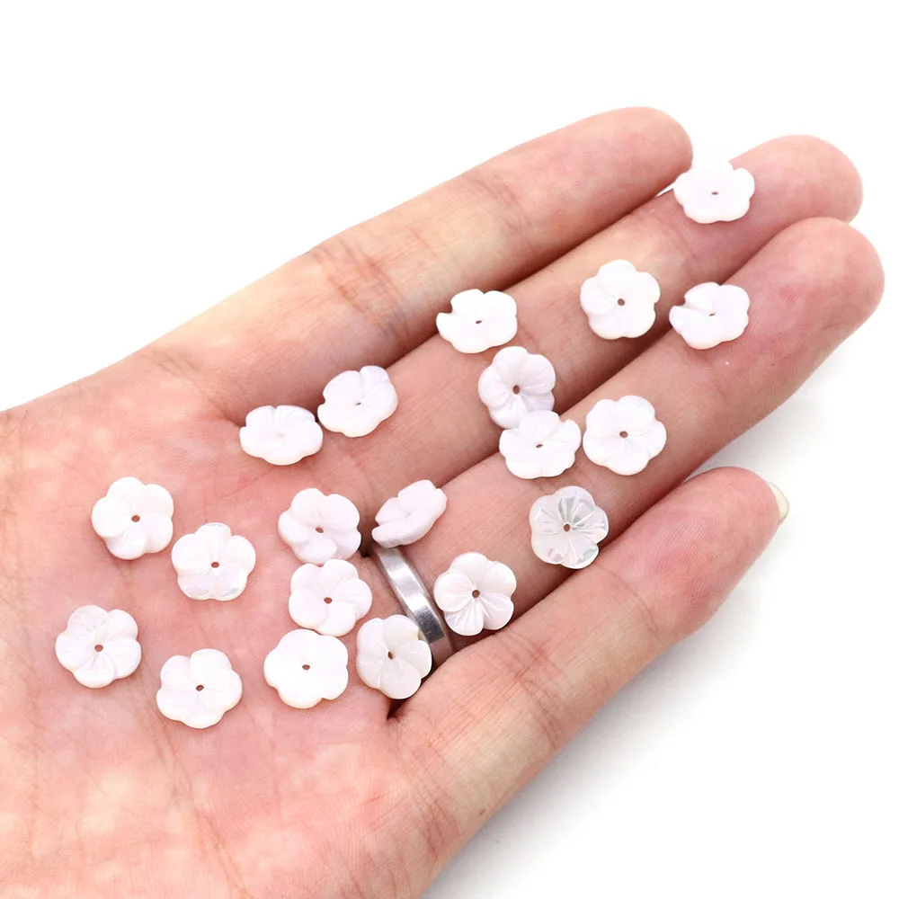 Natural Seawater Shell White Five petal Flower Beads 10-12mm Made Boutique Fashion Jewelry DIY Necklace Women Earrings Bracelet