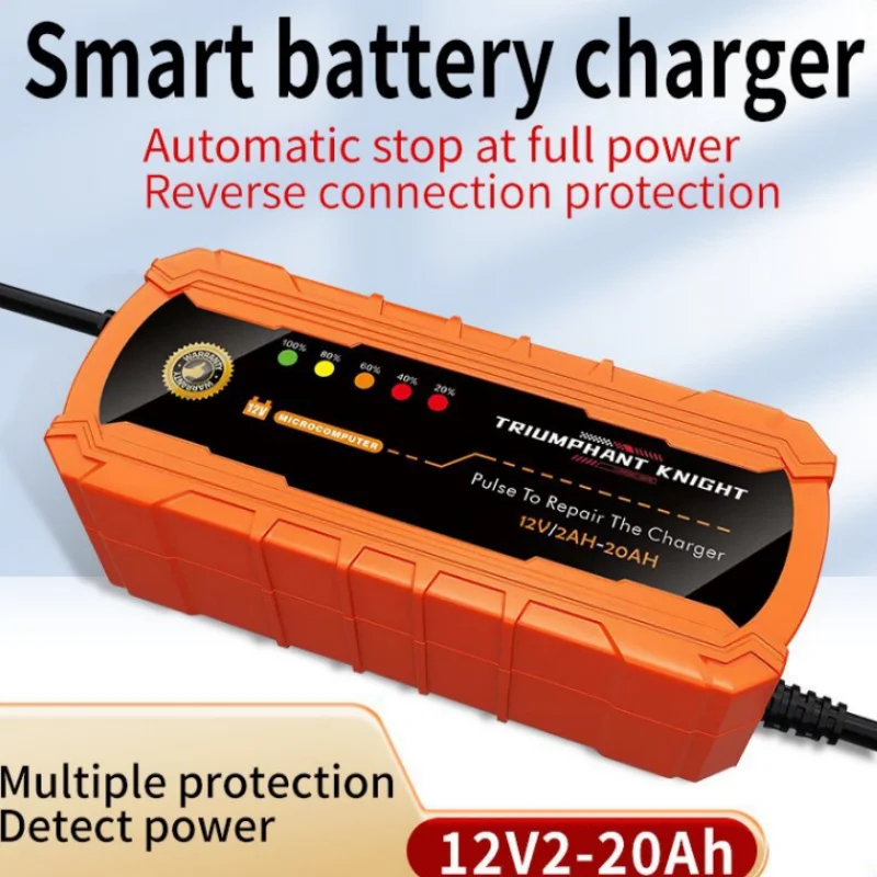 New! 12V2A  Car and Motorcycle Battery Charger Pulse-activated Battery Intelligent LED Display ﻿