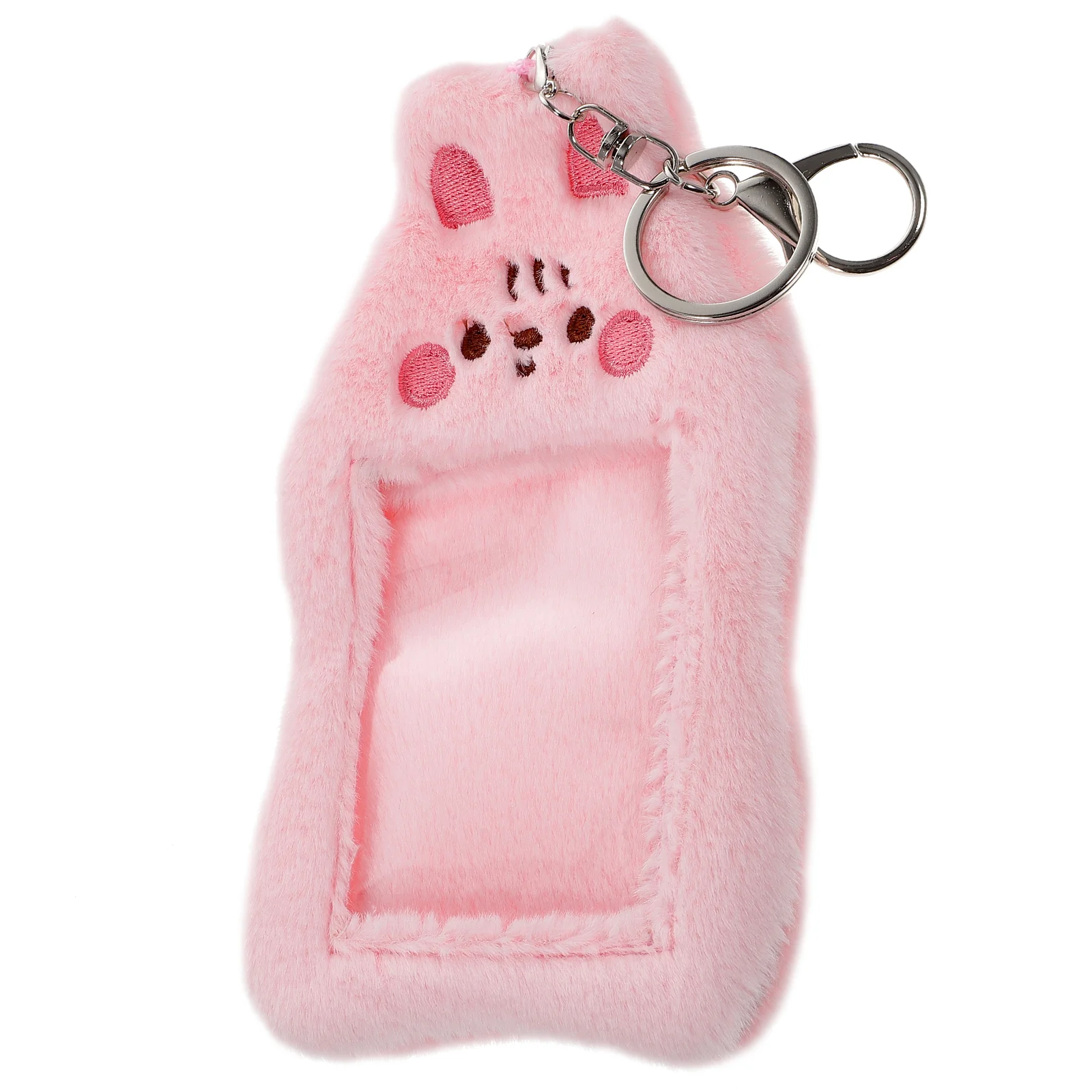 

Plush Card Holder Id Badge Keychain Girl Aluminum Alloy Postcards Visible Decoration