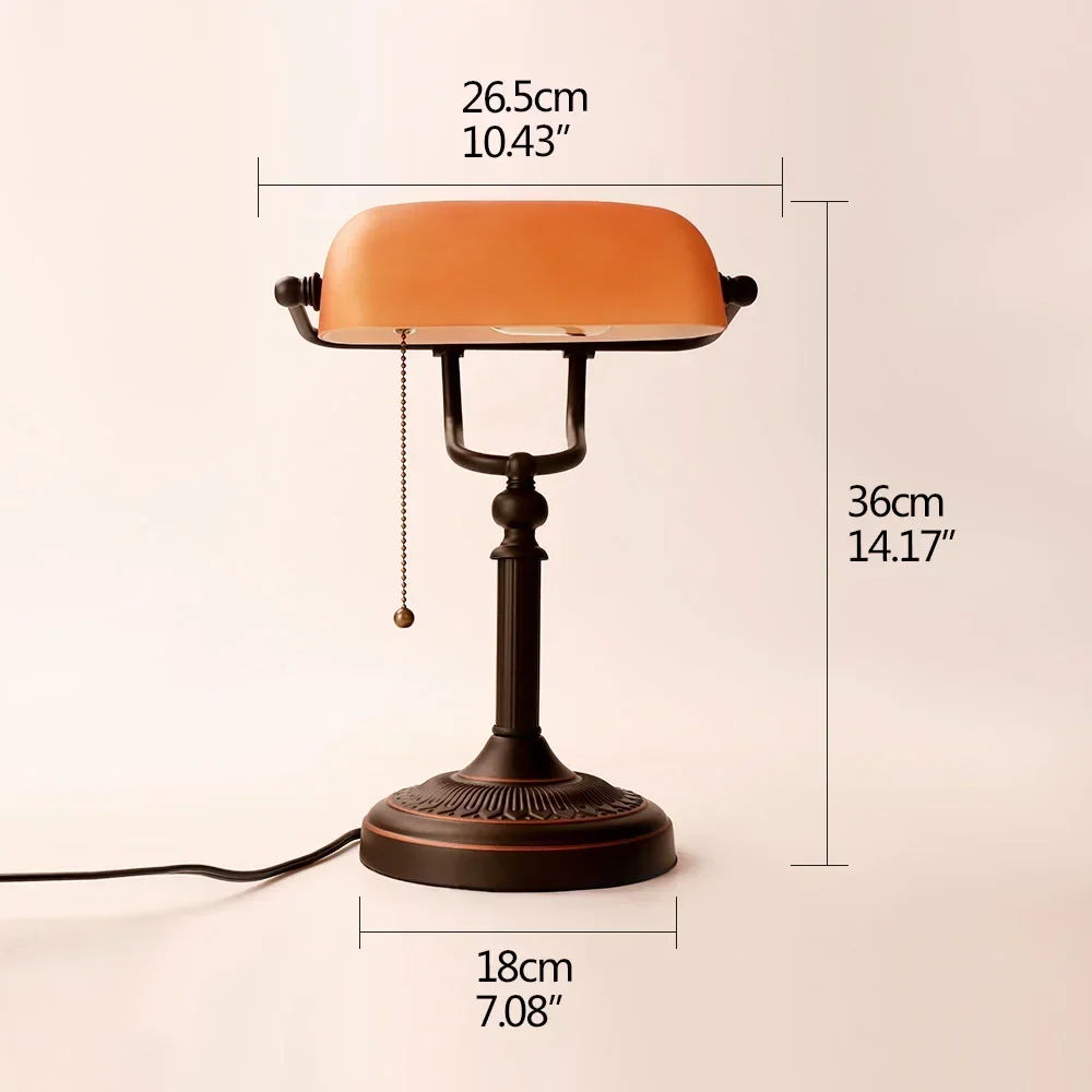 Retro vintage frosted amber glass shade decor table lamp E27 EU US plug living room bedroom bedside study hetol room desk lamp