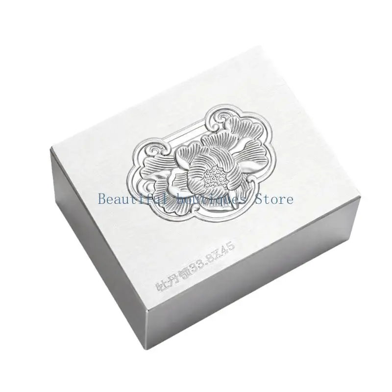 U4LF Jewelry Forming Tool for Gold and Silver Pieces, Steel Die with a Floral Design Face for Purpose-Built Pressing Tasks