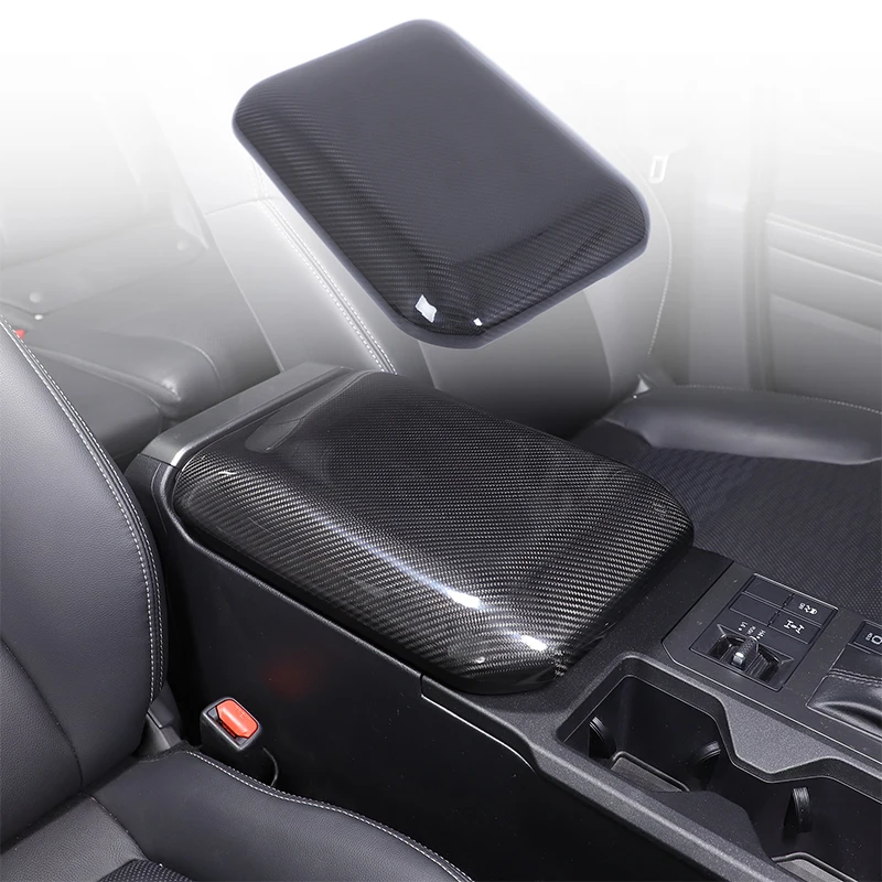 For Toyota Prado 2024-2025 Automotive Interior Decoration Accessories Armrest Box Protective Cover True Carbon Fiber