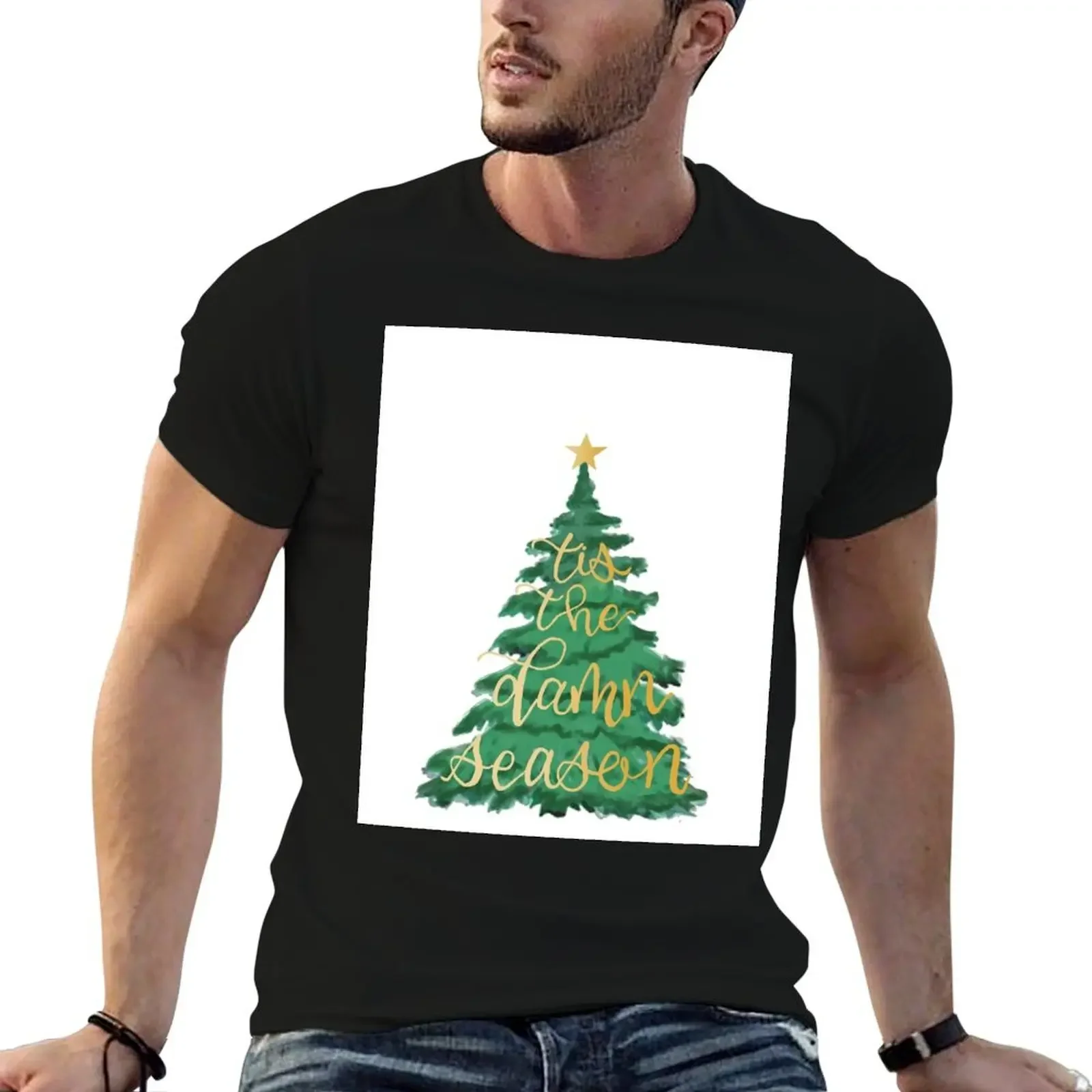 tis the damn season - evermore Christmas tree T-Shirt vintage anime clothes funny t shirts men