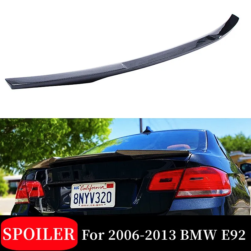 

Real Carbon Fibe Rear Trunk Lid Lip Spoiler Wings BodyKit For 2006-2013 BMW E92 M3 Coupe M4 Style Tuning Exterior Accessories