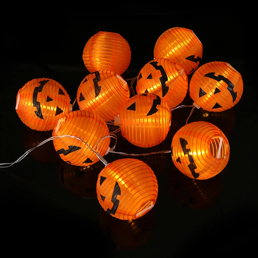 

Halloween Pumpkin Lantern 10 LED Powered String Fairy Lights Ideal for Indoor Outdoor Halloween Party Garden Decoration