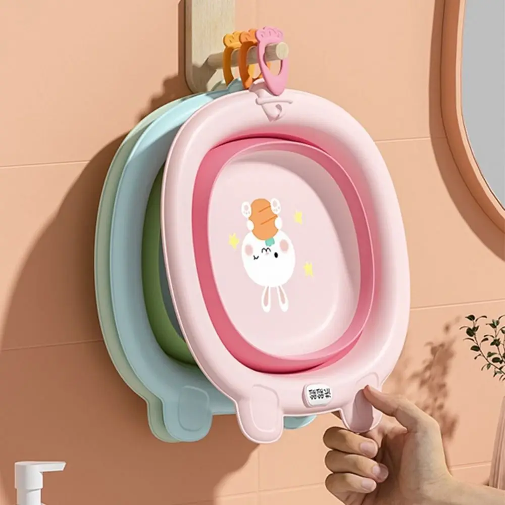 Practical Rabbit Baby Stuff Cartoon Portable Baby Folding Washbasin Baby Nursing Supplies Kids Bathtub Household Folding Basin