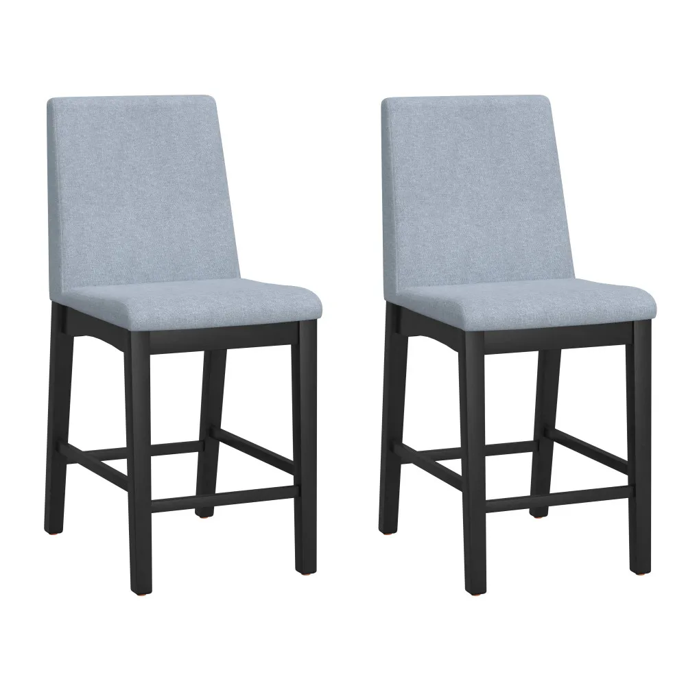 

Bar Stools Set of 2 Upholstered Fabric Counter Height Stools, Modern Kitchen Island Wood Bar Chairs Barstools Bancos Para Bar