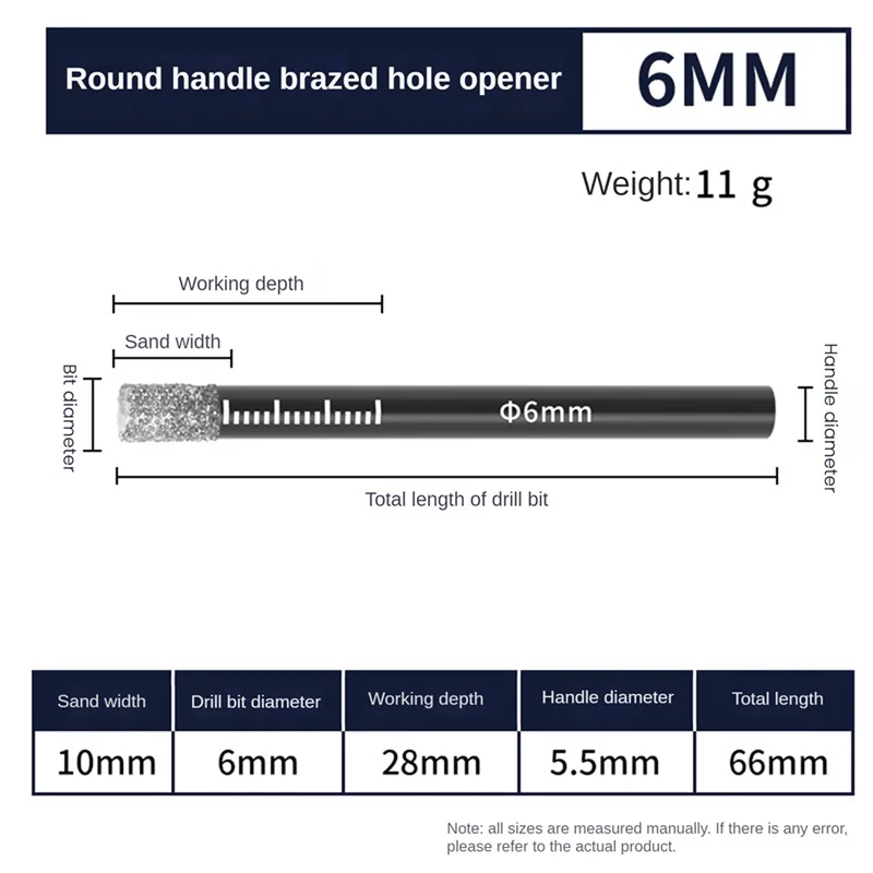 Parti di ricambio del kit per sega a tazza diamantata ABGR-Hex per materiali duri in vetro, pietra, piastrelle di marmo, granito