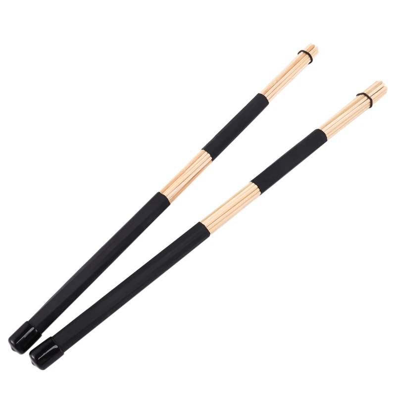 2 Pairs Drum Sticks Brushes Hot Rods Rute Jazz Drumsticks Practical Drumsticks for Skilled Drummers to Create New Sound of Drum