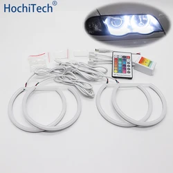 4pcs 131mm 16 Multi-Color RGB 5050SMD Cotton LED Angel Eye  Rings Headlight for BMW 3 5 7 Series E36 E38 E39 E46