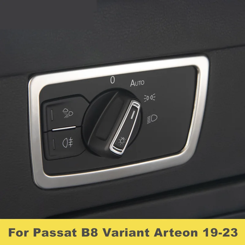 For Passat B8 Variant Arteon 2019-2023 Car Styling Headlight Switch Button Trim Cover Decoration