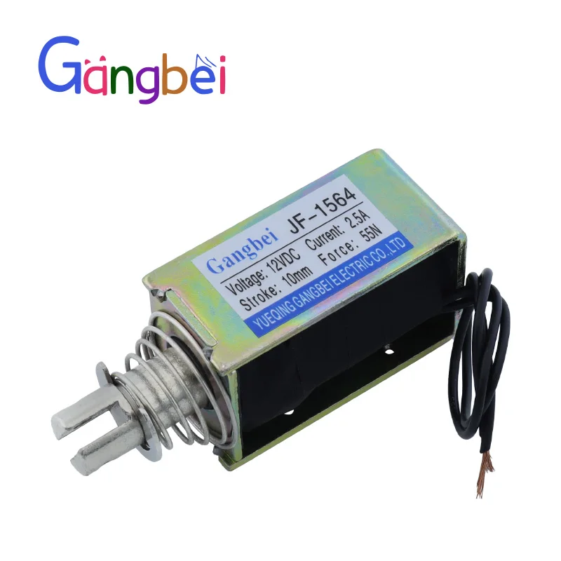 gangbei-1564B Wholesale DC 12V 24V 2.5A Force 55N travel 10mm Pull Type Linear Solenoid Electromagnet