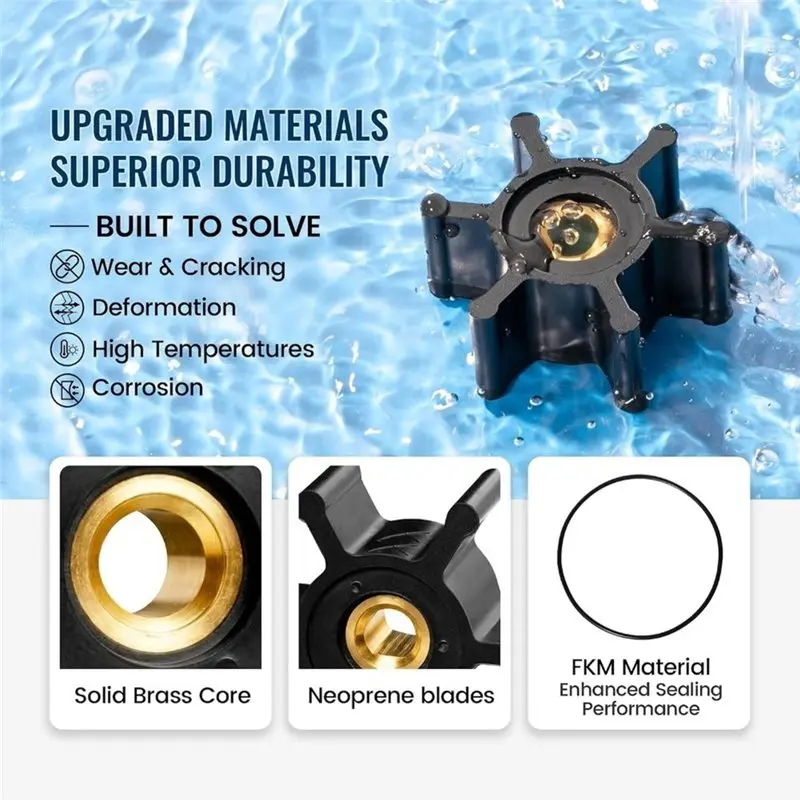 LNHF Neoprene Impeller For Transfer Pump,49-16-2771 Oring Included,Upgraded Brass Core And Neoprene Resist Wear