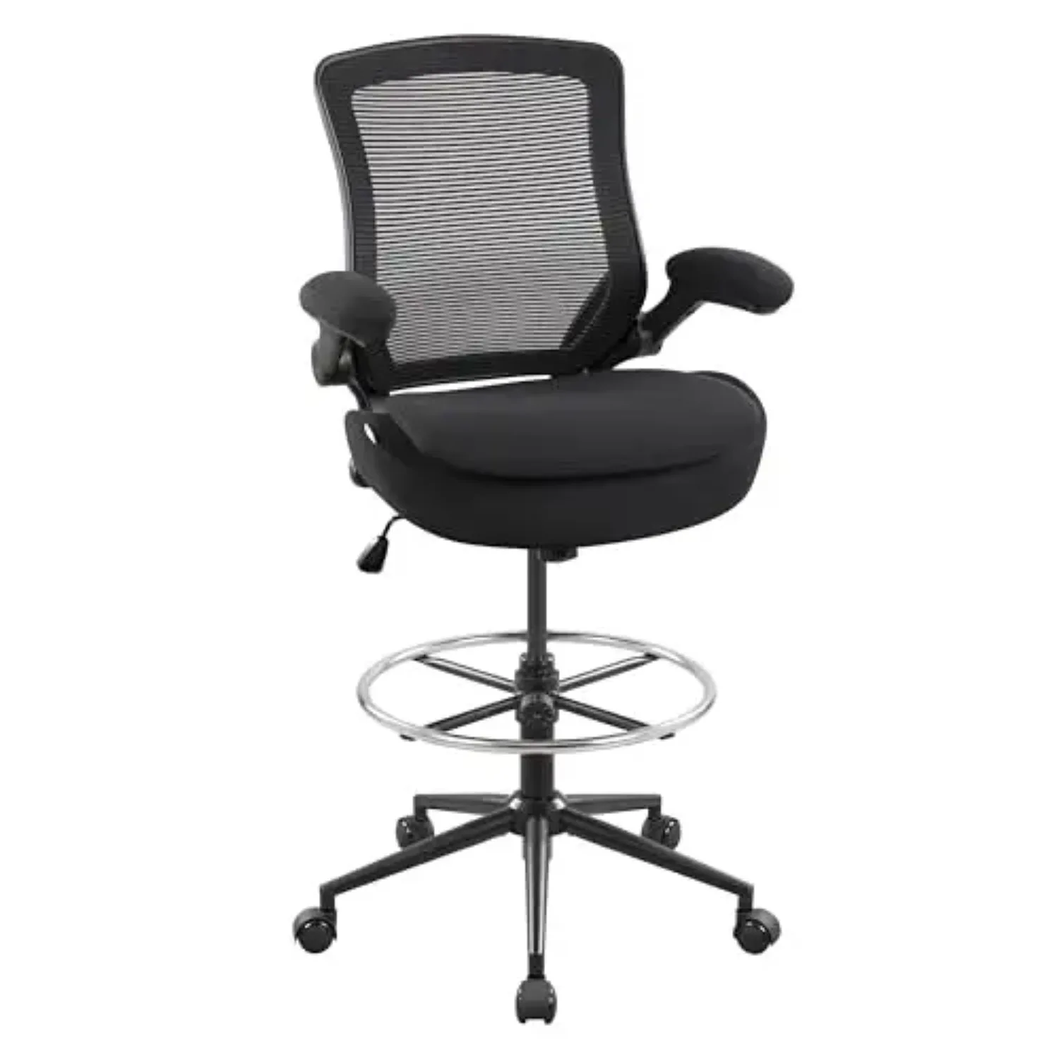 Drafting Chair Tall Office Chair for Standing Desk, Double Layer Thickened Seat Cushion with Flip-up Arms, Ergonomic