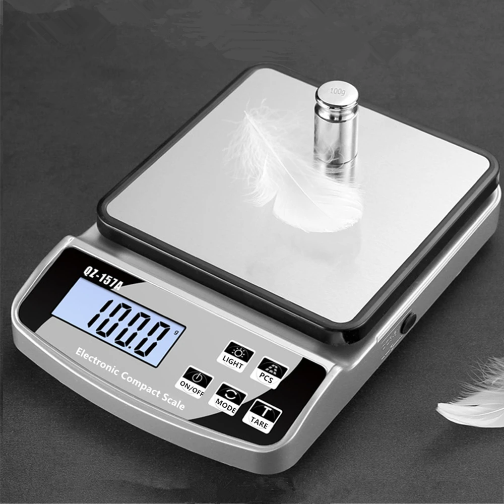 Digital Kitchen Scale 3KG/10KG/15KG Waterproof Electronic Coffee Scale Precision Food Scale 1/0.1g Measuring Balance g/oz/lb/kg