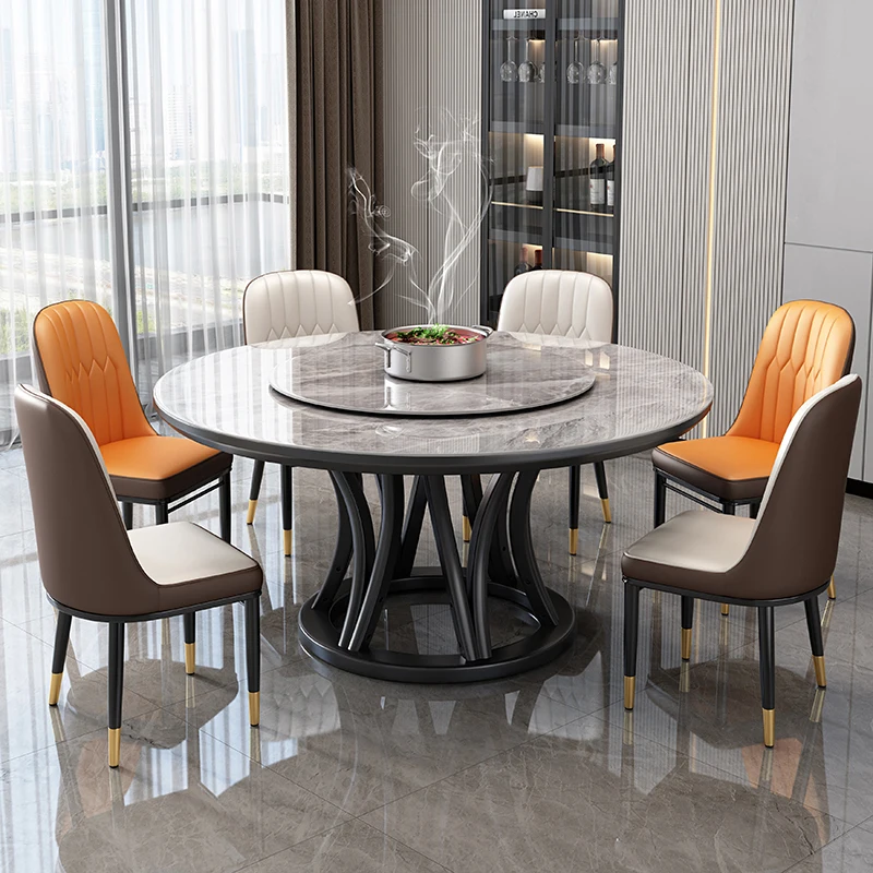 

Round Dining Table Breakfast Nook Set Bar Stools Ceramic Living Room Cabinets Chair Furniture Mesa Comedor Dinner Chairs Sets