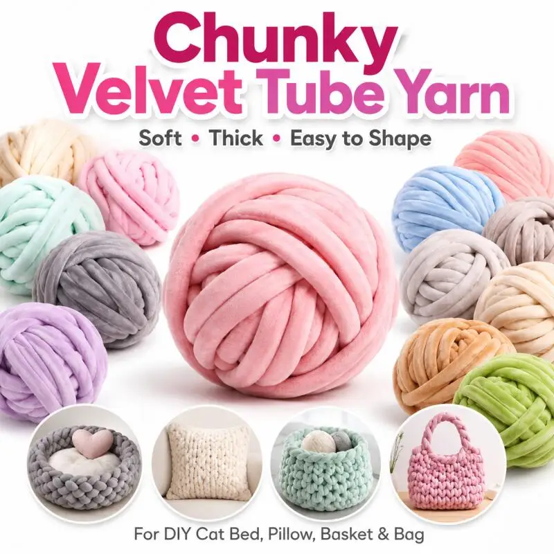 Super Velvet Chunky Garn 250G, dickes Kernwollgarn für Decken und Mützen, voluminöses Armroving für Handarbeit, Stricken & Spinnen – Detail 1