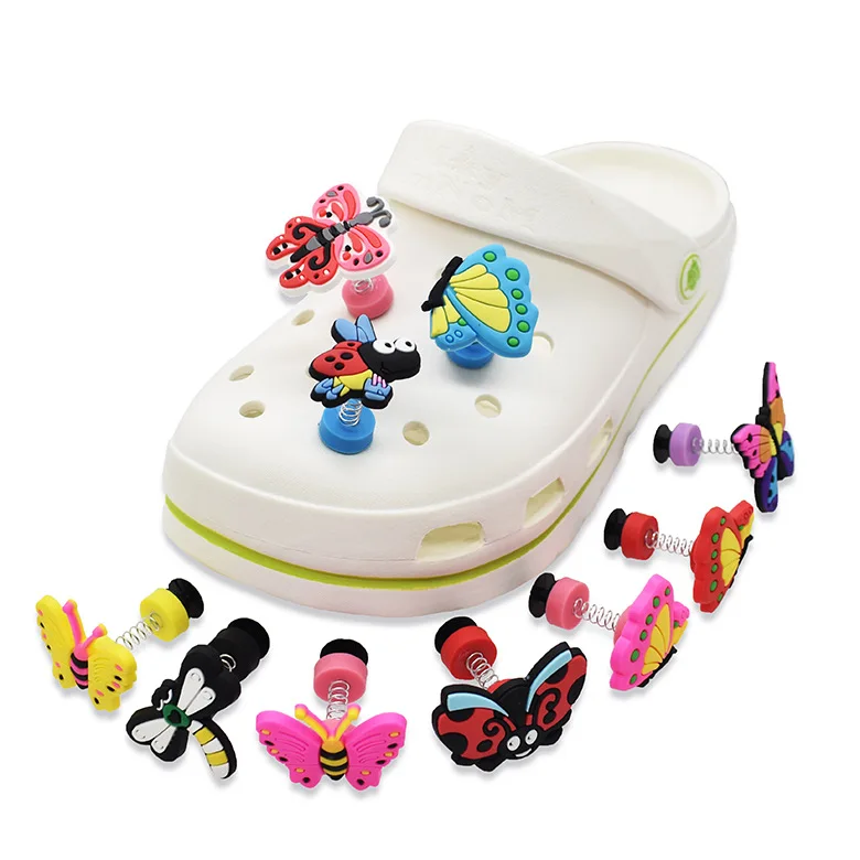 5Pcs Butterfly Bee Spring PVC Shoe Charms Shoe Decoration Buckle Garden Sandals Accessories Kids Gifts Party Favors