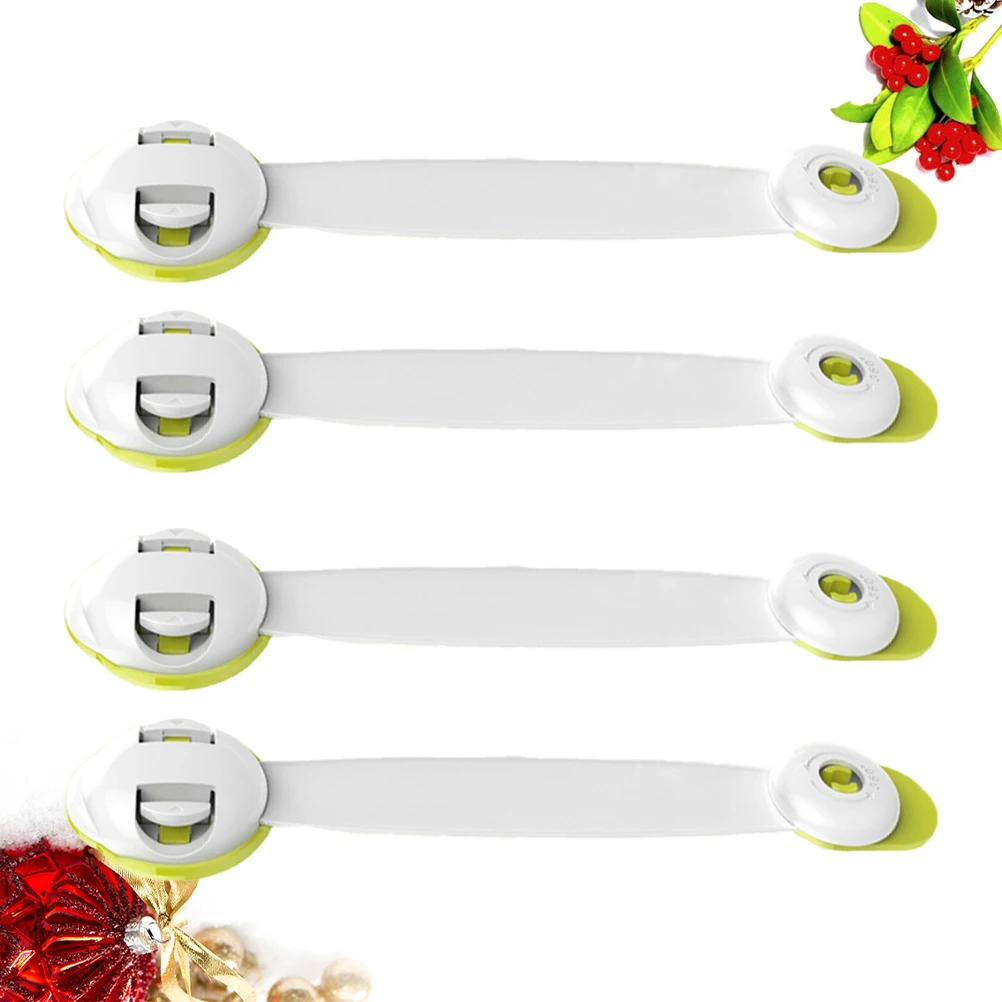 4 pces fechaduras de segurança infantil fácil grau rotativo multiuso para geladeiras gavetas portas fechaduras de segurança verdes