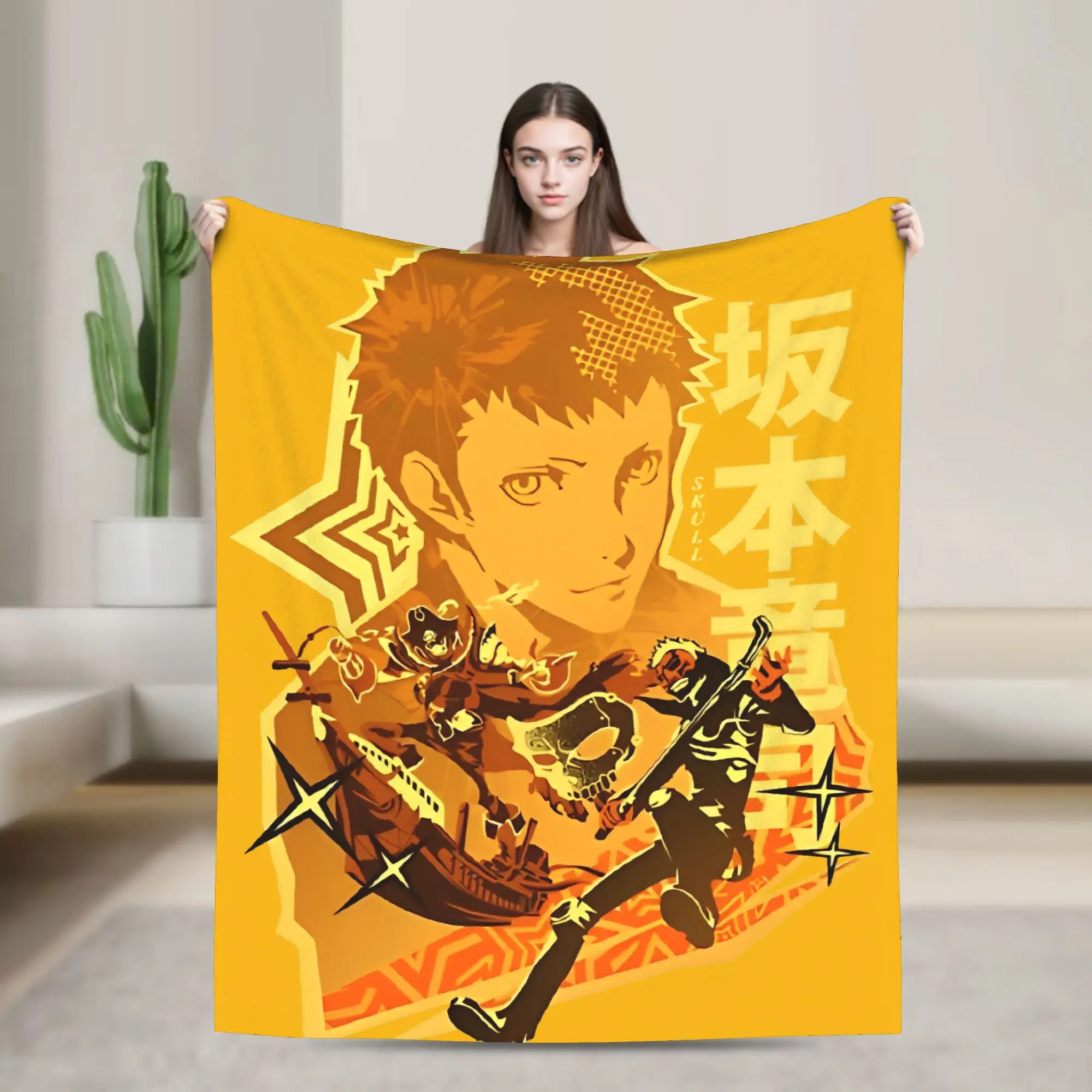 Code Name Skull Blankets Persona Flannel Awesome Warm Throw Blankets for Bedspread Spring Autumn