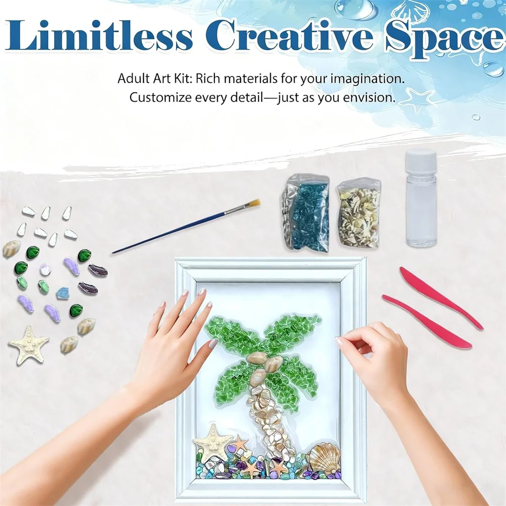 sea-glass-art-kit-sea-glass-art-frame-diy-sea-glass-art-craft-kit-sea-themed-beach-art-kit-desktop-decoration-adult-gifts