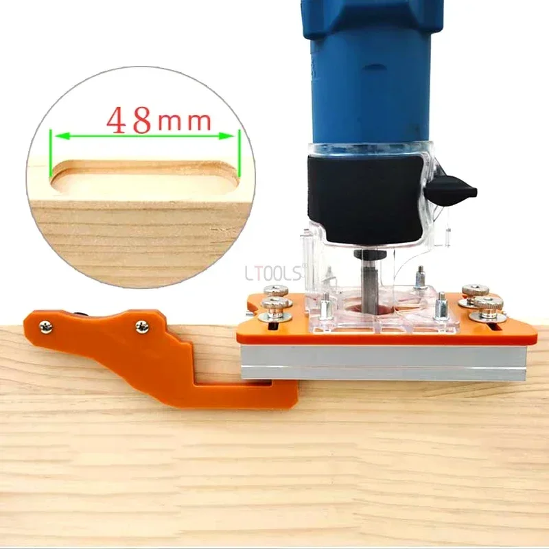 For 65mm Trimming Machine 2 In 1 Slotted Bracket Invisible Fasteners Wardrobe Cupboard Panel Punch Locator Aluminum with Scale