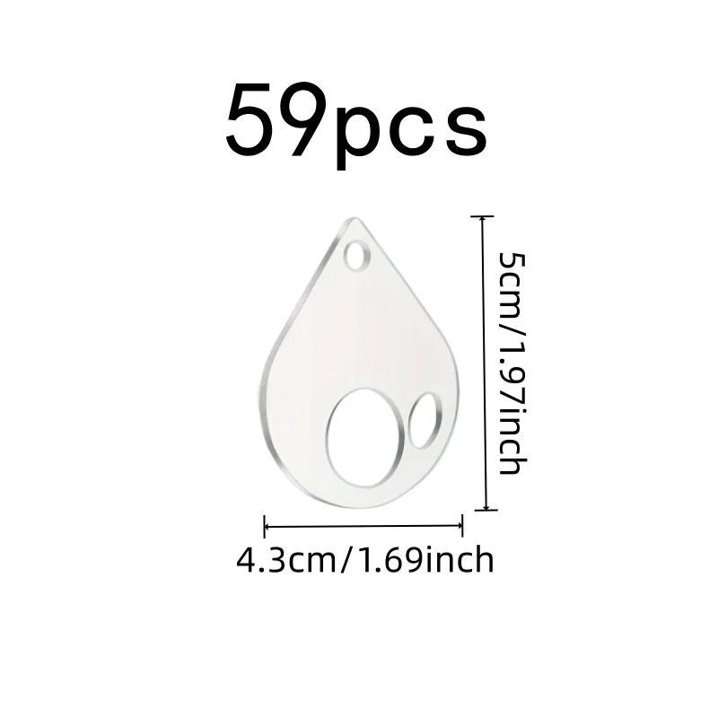 59 pcs Floss Winding Cards Easy Thread Winding, designed for Floss Classification, Water Drop Shape Design