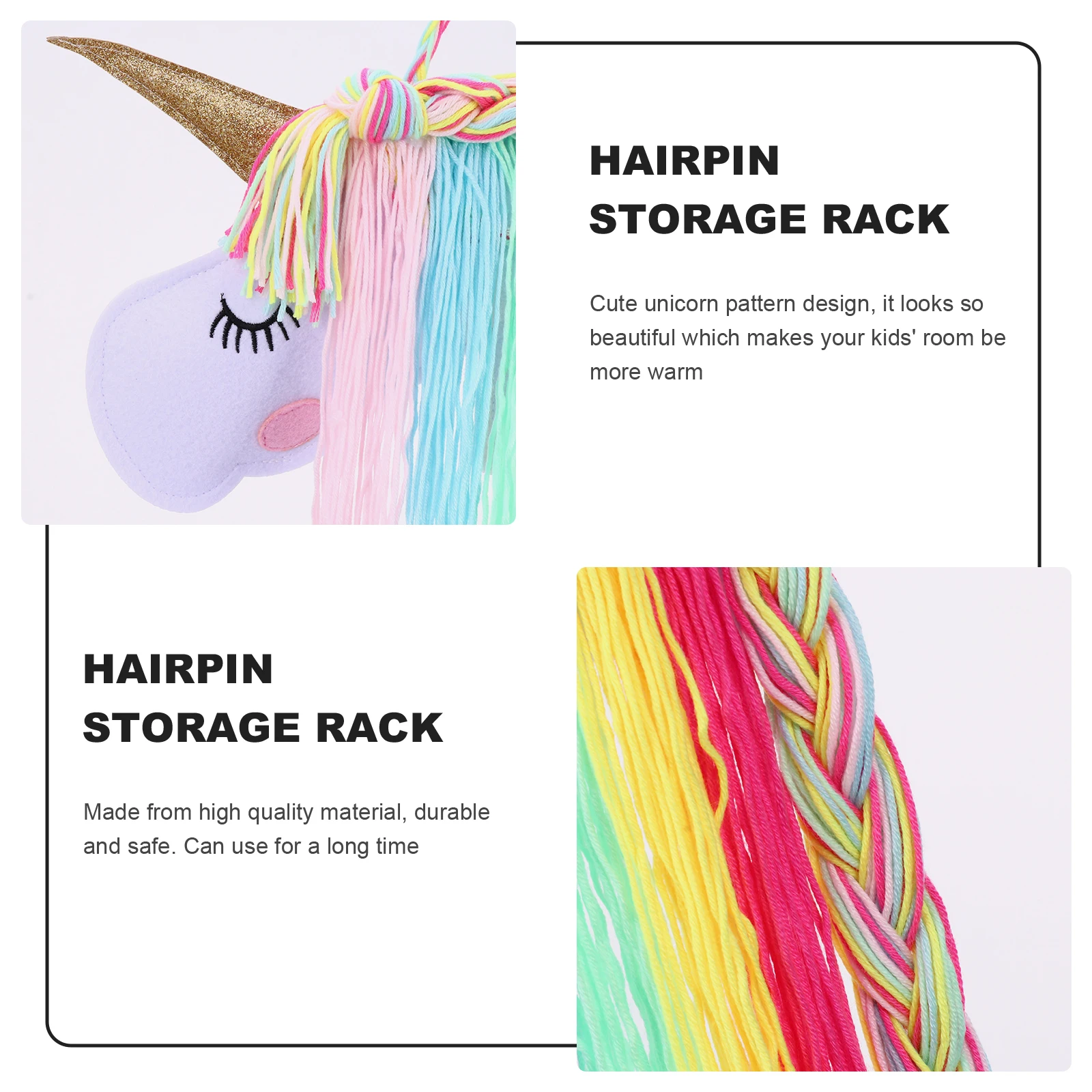 

Girl Hairpin Accessories Organizer Baby Head Band Unicorn Clips Yarn Design Hand-woven Pendant
