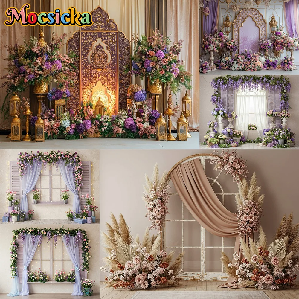Mocsicka Fotografie Achtergrond Boho Stijl Venster Mantel Decoratie Achtergrond Volwassen Kinderen Zwangere Vrouw Portret Studio Props
