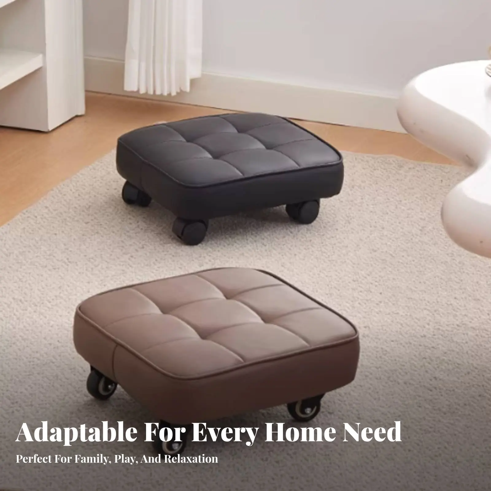 

Низкопрофильное кресло на колесиках с поворотом на 360 градусов, мягкий пуфик на колесиках, бесшумные колеса, устойчивые и прочные, для любителей рукоделия, игровых комнат