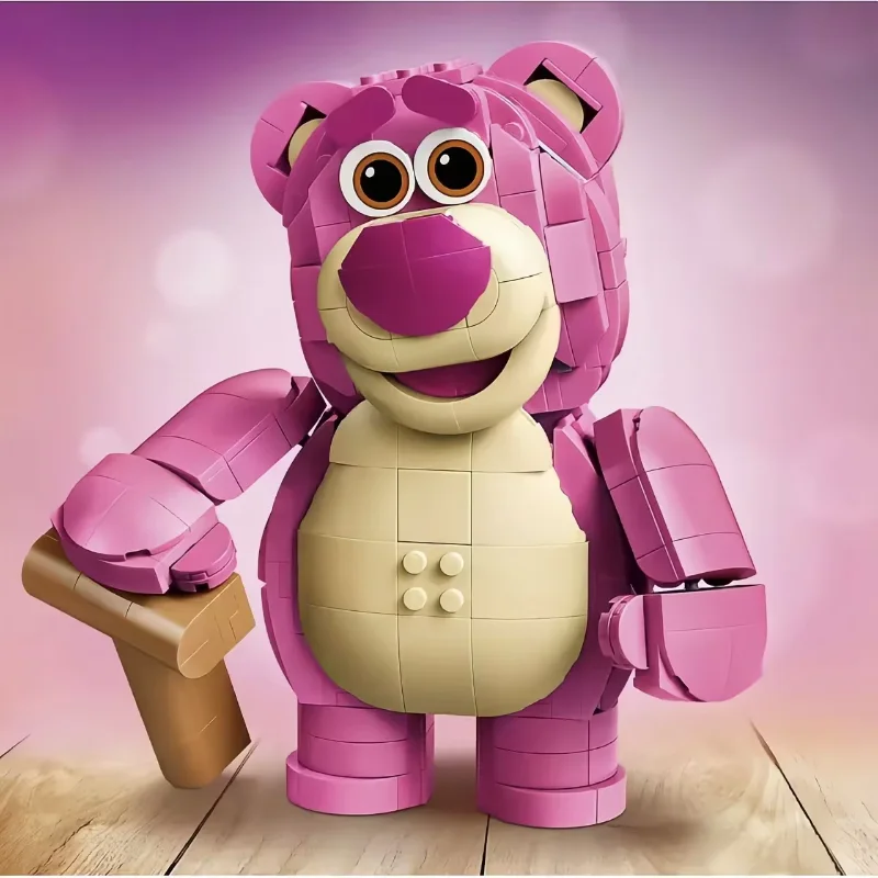 2026 New Popular Classic Cartoon Pink Strawberry Bear Building Blocks 570pcs Diy Puzzle Ornament Model Creative Birthday Gifts - view 6
