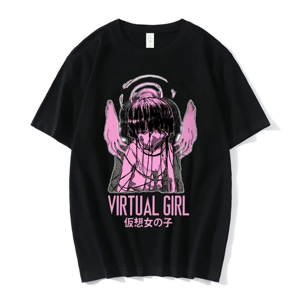 Anime Serial Experiments Lain T-Shirt Men Women Graphic T Shirts Unisex Iwakura Manga Girl Sci Fi Short Sleeve Tee Tops
