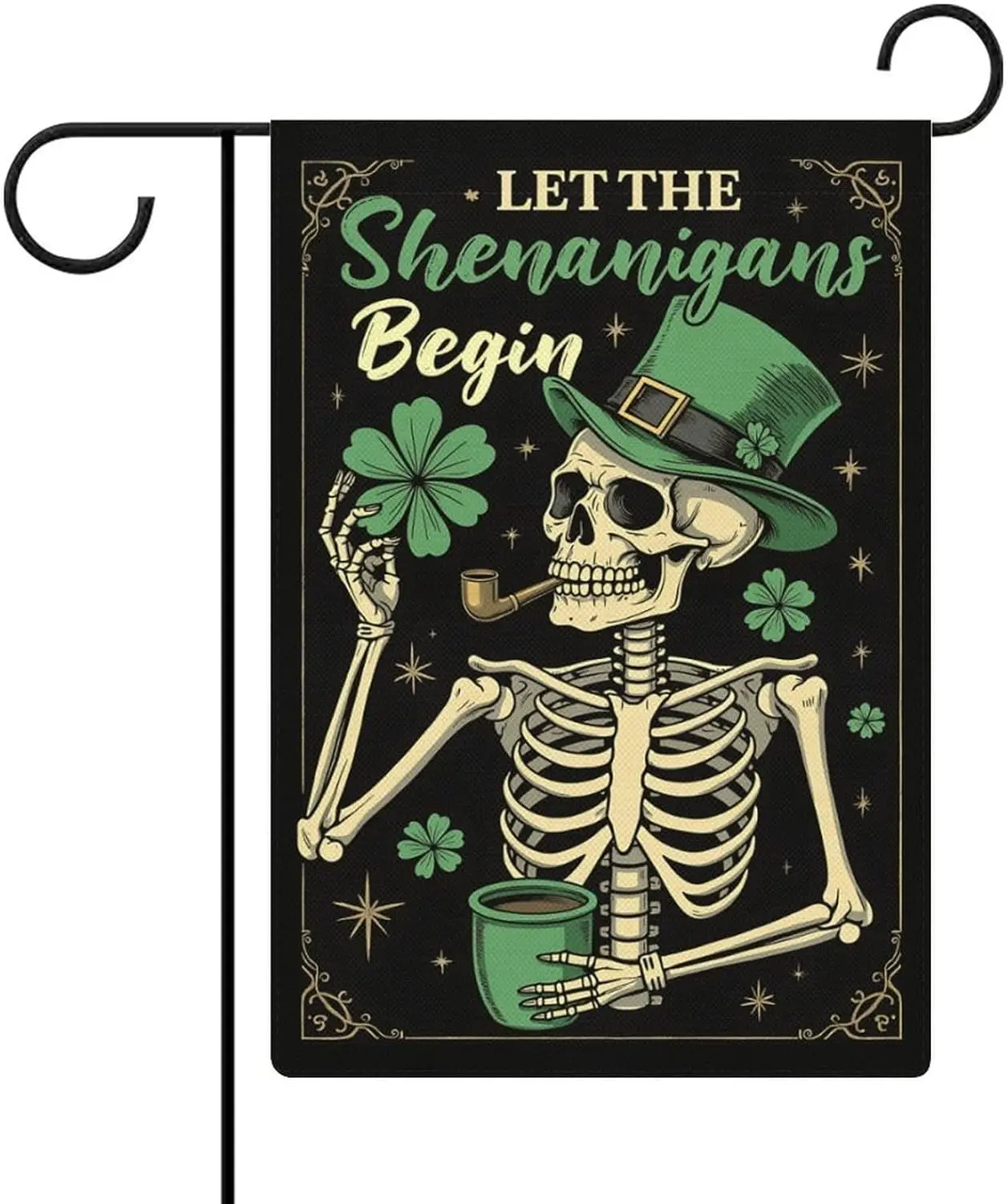 Let The Shenanigans Begin St. Patrick's Day Garden Flag 12x18 Inch, Double Sided Outdoor Sign for Home Farmhouse Yard De ZZM