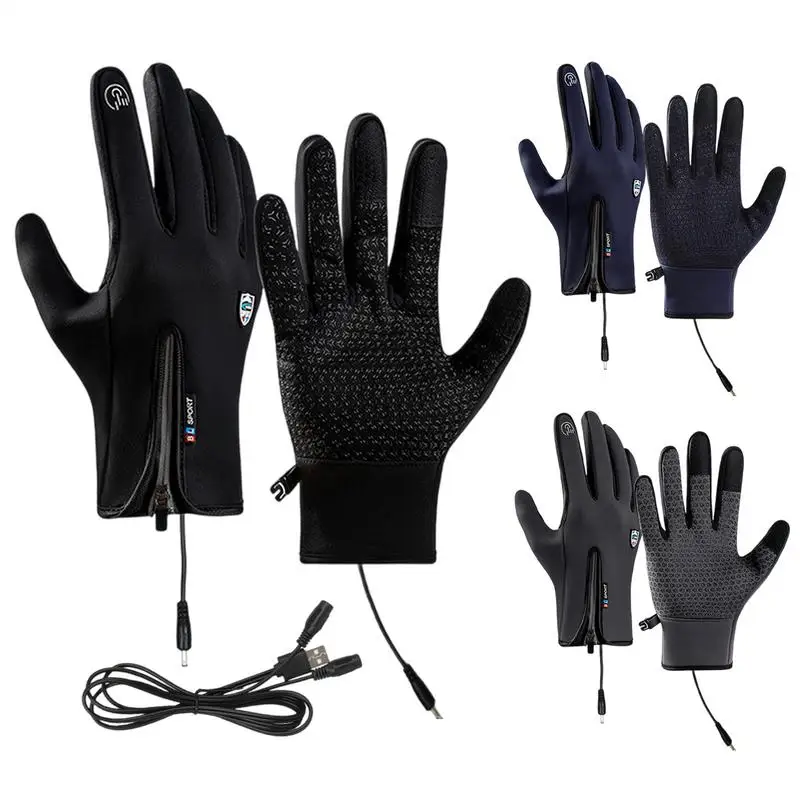 

Womens Heated Gloves USB Rechargeable Touchscreen Gloves Adjustable Waterproof Gloves Winter Accessories for Ice Skating Cycling