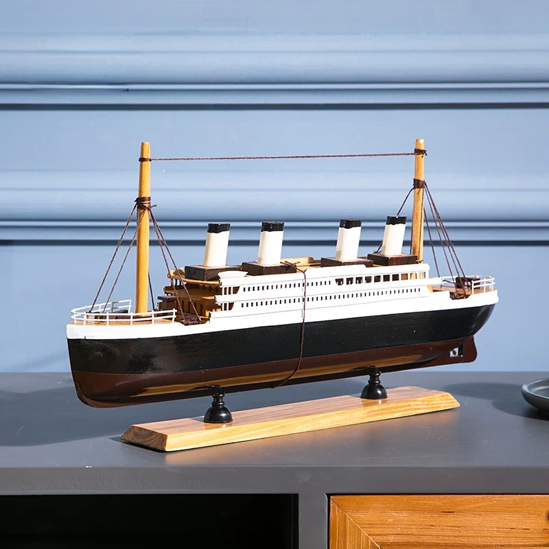 Titanic Model Ornaments 40cm Simulation Classic Cruise Ship Finished Ship Model Living Room Porch Home Decorations