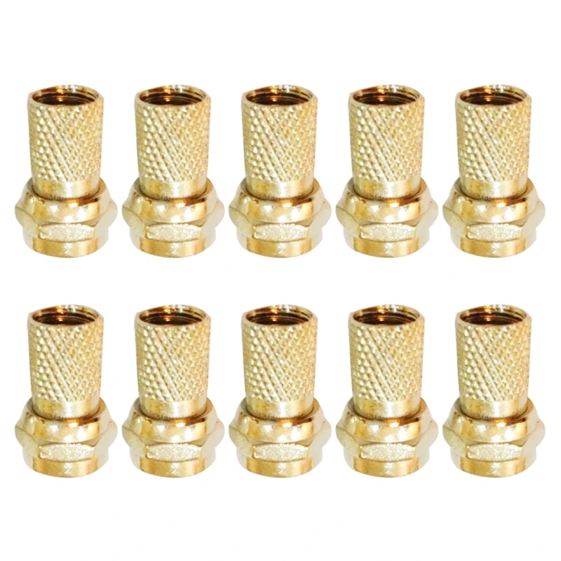 Zinc Alloy Connectors 75-5 Thread Heads Self Locking For RG60 Satellite Antennae Coax Cable Twist-on 5/10PCS