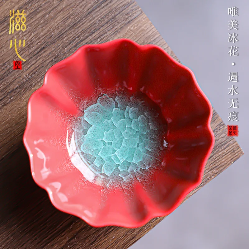 |cup single cup women create light red furnace point snow ceramic cups tea sample tea cup, variable kung fu tea set