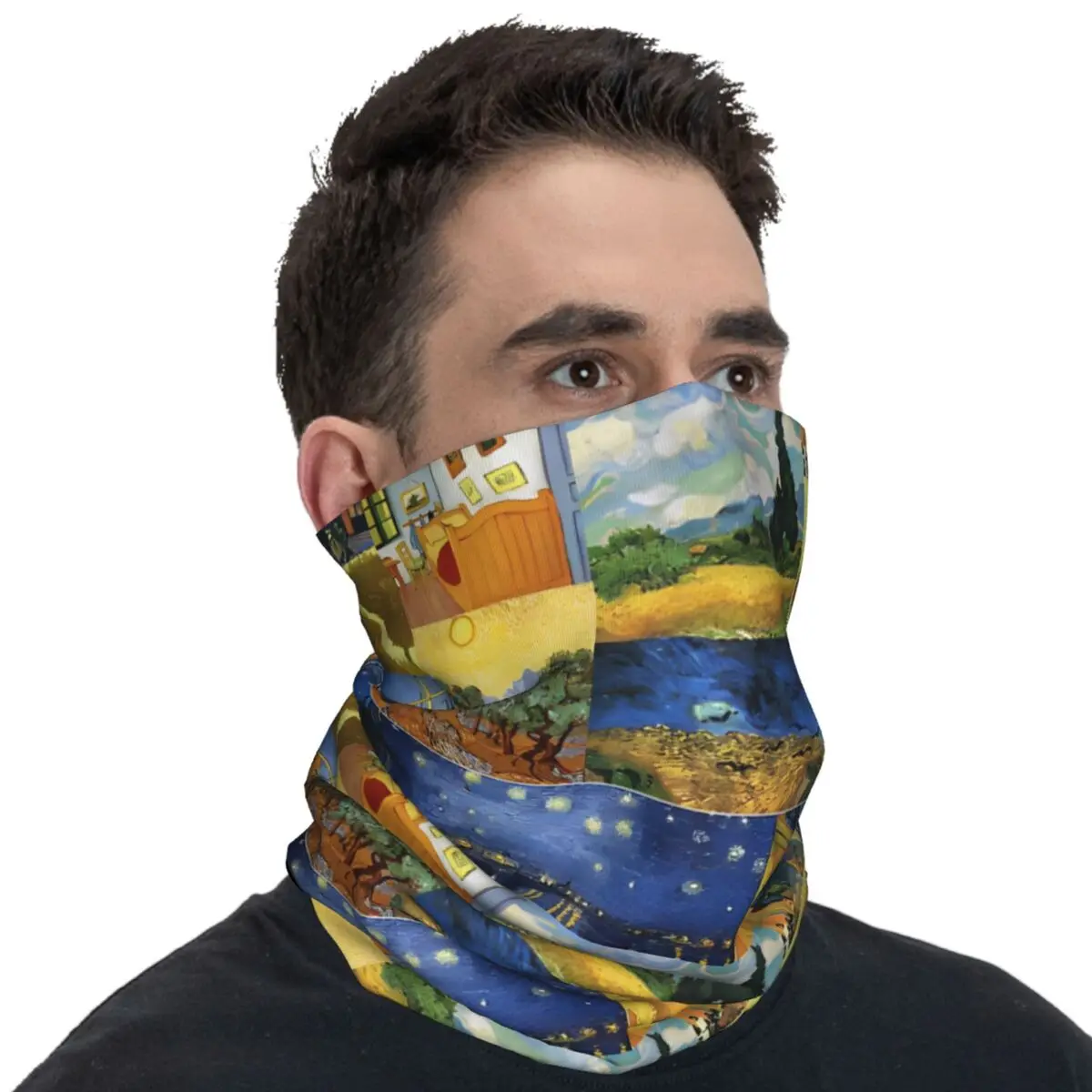 Van Gogh Paintings Art Collage Balaclava Riding Fishing Face Cover Mask Unisex Trendy Anti-UV Bicycle Mask Soft Bike Scarves